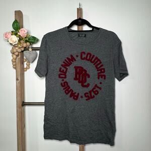 Zara Man Short Sleeve Gray Raised Letters Size‎ Medium